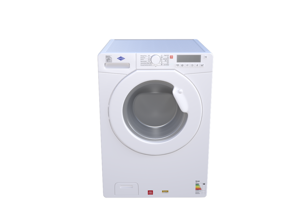 Transparent washing machine illustration for a not draining water guide